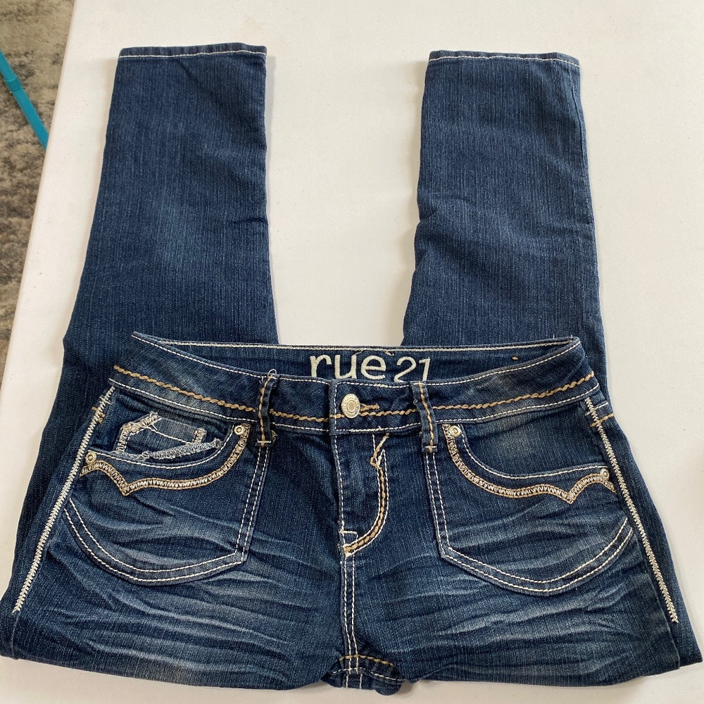 Rue21 5/6 Women's Cropped jeans blue jeans 67% cotton jeans